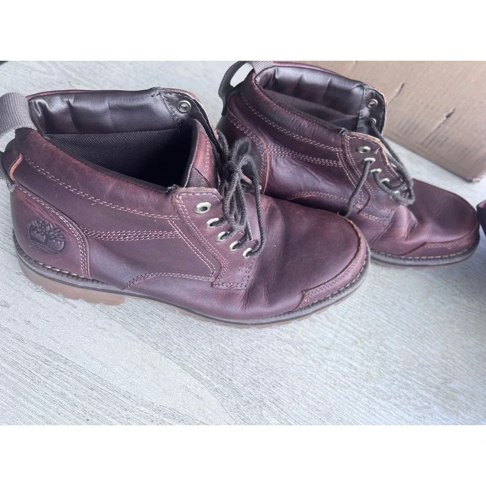 Timberland Larchmont II Chukka Boots Mens‎ 8.5 Burgundy Brown Leather A1YXU